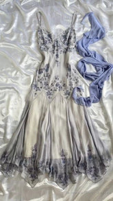 Luxury Chiffon Beaded Spaghetti Straps Long Prom Dress Mermaid Evening Dress